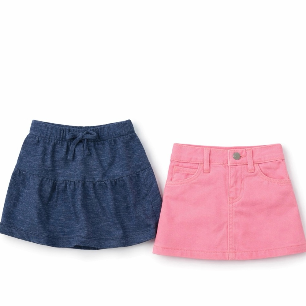 Toddler Girl Skirt Bundle 2T Pink & Blue Skort Skirt Set Cute Outfit Lot